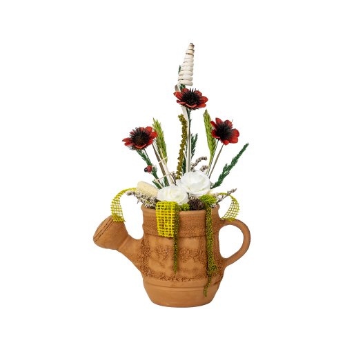 Aranjament, stropitoare mica din ceramica cu flori / EXT 10161