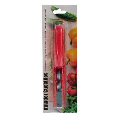 Bigbuy Home - Ascuțitoare de cuțite roșu (2,5 x 4 x 19 cm)