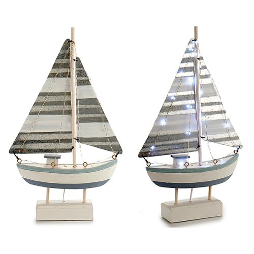 Gift Decor - Barco placare lemn (6,7 x 41 x 23 cm) lumini led