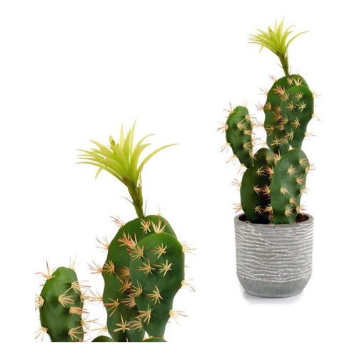 Ibergarden - Cactus plastic albă cactus (14 x 46 x 20 cm)