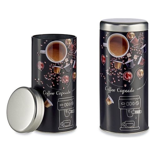 Bigbuy Home - Cutie metalică coffee capsule (9 x 20 x 9 cm)