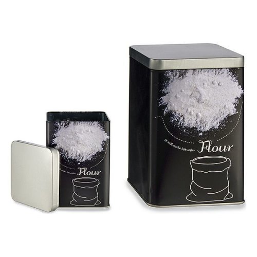 Bigbuy Home - Cutie metalică flour (10,2 x 15 x 10,2 cm)