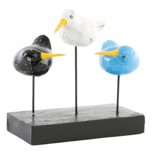 Figură Decorativă Dekodonia Lemn Metal Păsări