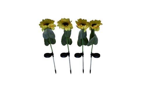 Lampi solare decorative de gradina tip floarea soareluiu ,galben set de 4 buc