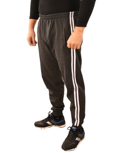Pantaloni de trening gri cu dungi - cod 45038