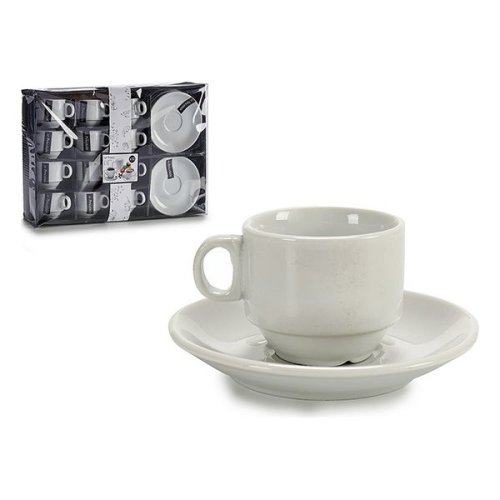 Set de Căni de Cafea Porțelan (11,8 x 1,6 x 11,8 cm) (12 Piese)
