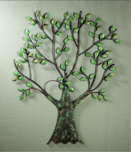 Gilde - Decoratiune de perete green tree, metal, 76x64 cm
