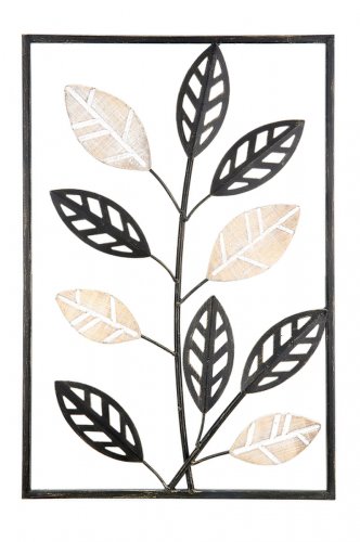Gilde - Decoratiune de perete leaves, metal, 30.5 x 2 x 45.5 cm