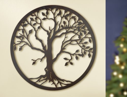 Gilde - Decoratiune de perete tree of life, metal, 81 cm