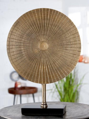 Decoratiune Round, Aluminium, Auriu, 35.5x50x10 cm