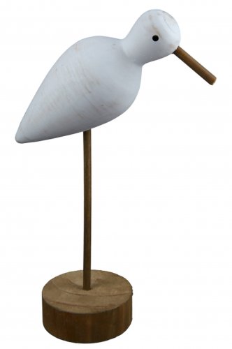 Decoratiune Seagull on foot, MDF, Maro Alb, 13x19.5x6 cm
