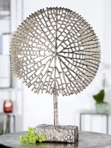 Decoratiune Tree, Aluminiu, Argintiu, 36x53 cm
