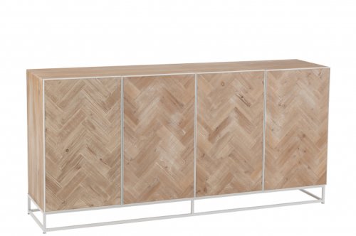 Jolipa - Dulap zigzag, lemn, alb, 180x42.5x86.5 cm