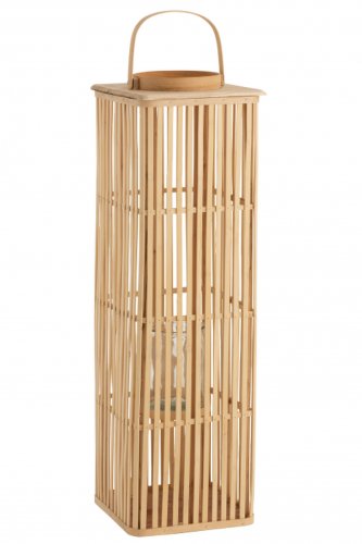 Felinar Bamboo, Sticla Bambus, Natural, 28x28x90 cm