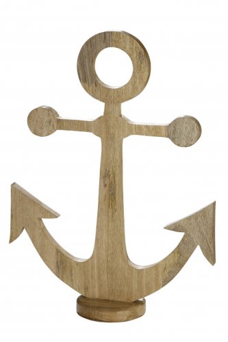 Figurina anchor standing, lemn, maro, 39x55x2.5 cm