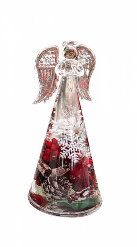 Gilde - Figurina angel noel, sticla, 15.5x7.5 cm
