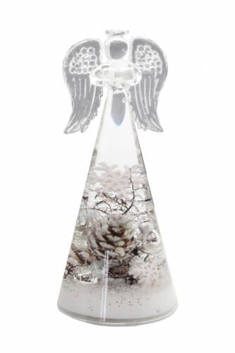 Gilde - Figurina angel winter, sticla, 15.5x7.5 cm
