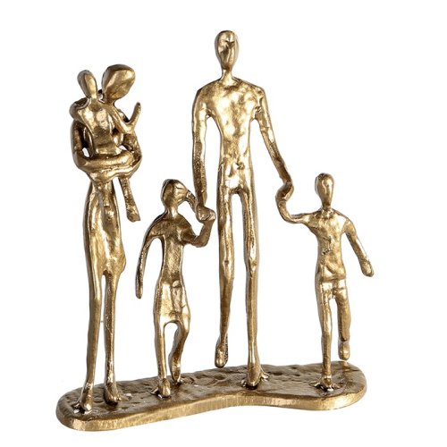 Gilde - Figurina family, metal, 19x16x4 cm