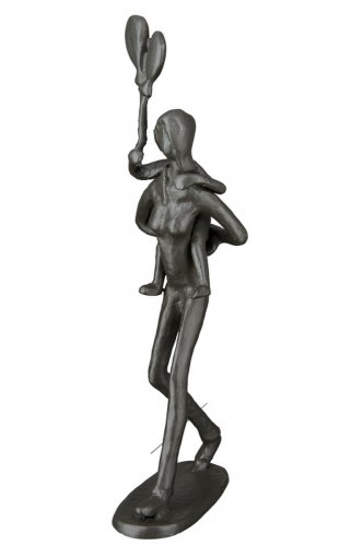Figurina Hucke, Fier, Gri inchis, 8x23x5.5 cm