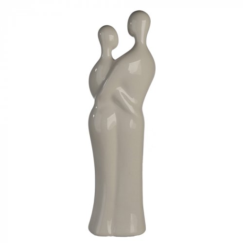 Figurina Pair, ceramica, alb argintiu, 70 cm