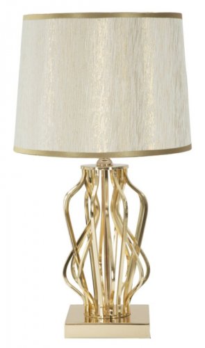Mauro Ferretti - Lampa de masa glam, metal panza, auriu crem, 30x52 cm