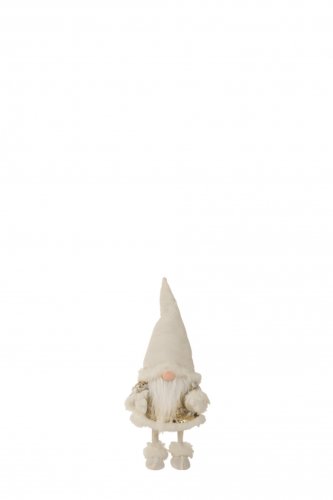 Mos Craciun Santa, Textil, Alb , 25.5x25.5x50 cm