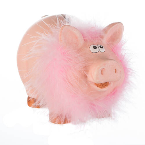 Pusculita Piggy, ceramica, roz, 10.5x18x12.5 cm