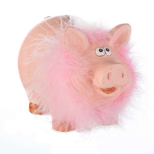 Pusculita Piggy, ceramica, roz, 7.5x13x8.5 cm