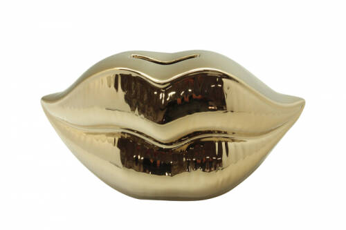 Pusculita The kiss, ceramica, auriu, 20x11x10 cm