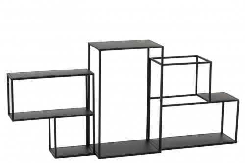 Jolipa - Raft hang 3 parti modular, metal, negru, 109x20x50 cm