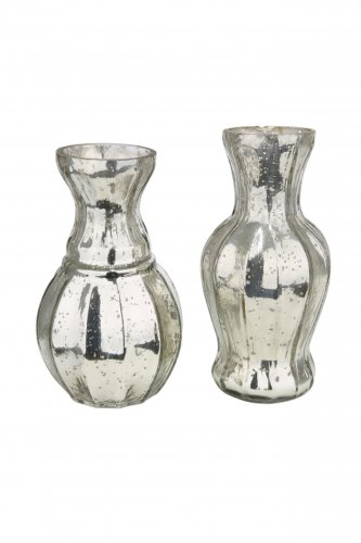 Set 2 vaze Plata, sticla, multicolor, 9x17x9 cm