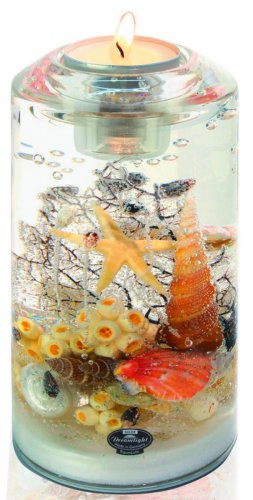 Gilde - Sfesnic (led inclus) coral, sticla, 12x17cm