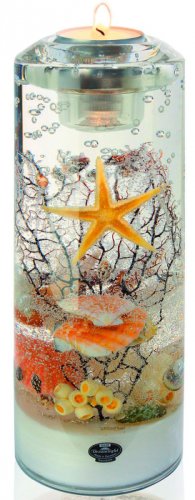 Gilde - Sfesnic (led inclus) coral, sticla, 24x12 cm
