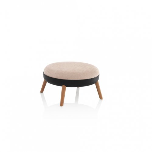 Tft Home Furniture - Taburet charlie, metal stofa pvc, roz, 73x73x36 cm
