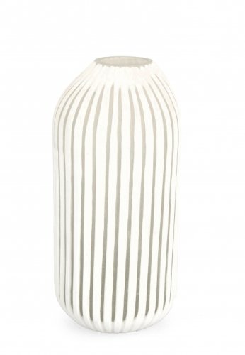 Bizzotto - Vaza mattala, sticla, alb, 18x18x36 cm