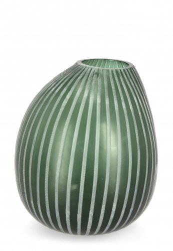 Bizzotto - Vaza mattala, sticla, verde, 27x27x28 cm