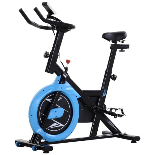 Homcom Bicicleta Fitness Intensitate Reglabila Negru si Albastru Deschis