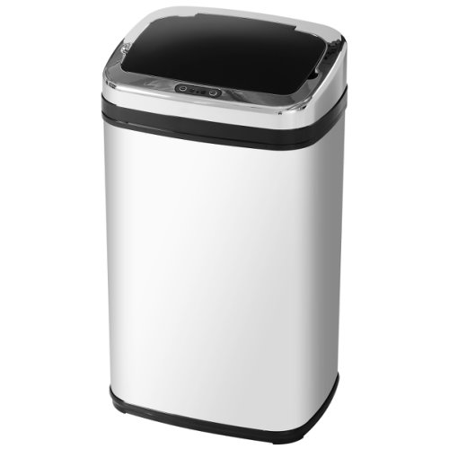HomCom Coș de gunoi din Otel si Inox cu Senzor automat 30L/Pătrat