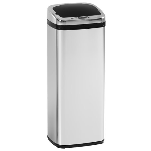 HomCom Coș de gunoi Pătrat din Inox cu Senzor automat, 50L
