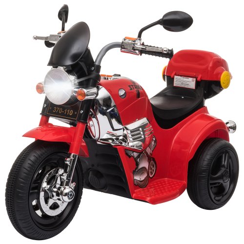 HOMCOM Motocicleta Electrica pentru copii 3-6 ani 6V cu baterie din PP otel rosie