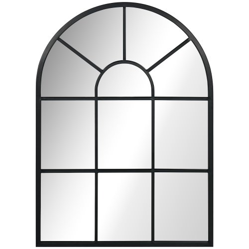 HOMCOM Oglinda de perete moderna arcuita, 70 x 50 cm oglinzi fereastra pentru sufragerie, dormitor | AOSOM RO