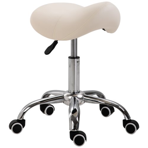 Homcom scaun pentru cosmetică coafură salon Șezut Șa 52×53×49-61cm crem