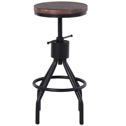 Homcom scaun stil industrial pentru bucatarie sau bar din lemn de pin