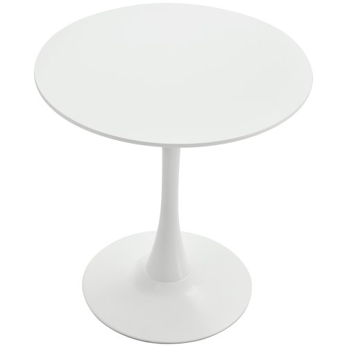 Masa de cocktail Homcom rotunda minimal cu baza din metal alb 70x73cm