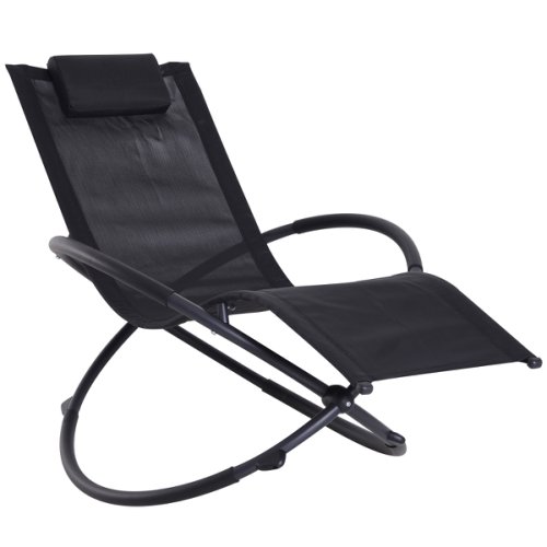 Outsunny - Outsunnt scaun balansoar modern in textilen, negru,154x80x84cm