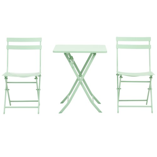 Outsunny set masa si scaune de gradina pliabile din metal verde