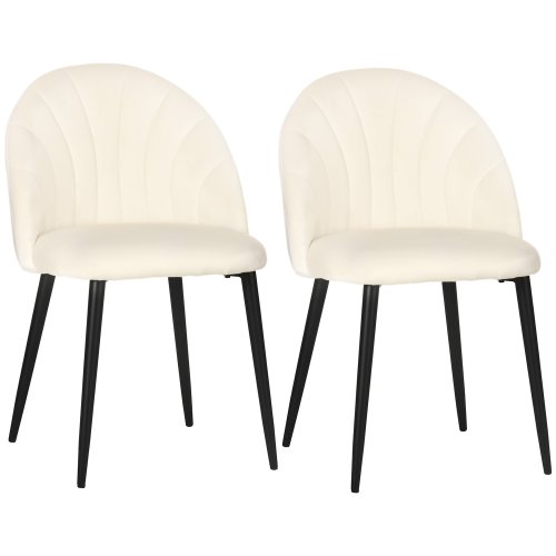 Set 2 scaune pentru camera de zi si sufragerie tapitate , design nordic si ergonomic, 52x54x79cm HOMCOM | Aosom RO