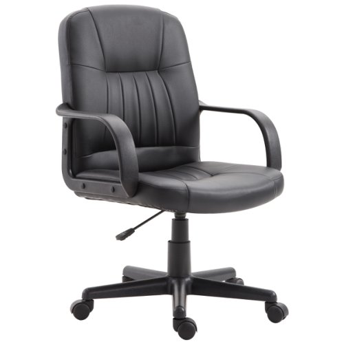 Vinsetto scaun pentru birou captusita rotativ cu roti, negru