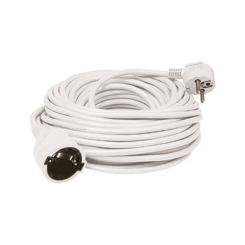 Prelungitor de retea, cablu H05VV-F 3G1,5 mm2, protectie IP20, alb 3 m