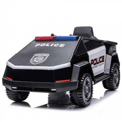 Hollicy - Masinuta electrica pentru copii de politie kinderauto bj2102, cu efecte sonore si luminoase, 90w, 12v black white
